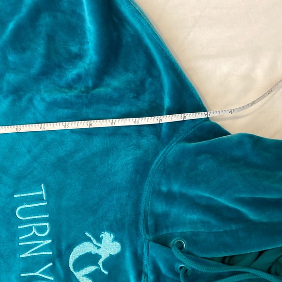 Teal Lounge Hoodie Crop - Picture 3 of 7